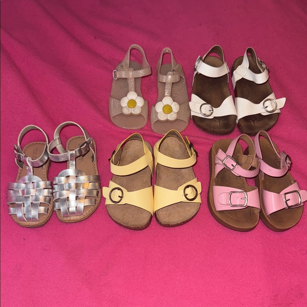 Old Navy Kids Sandals Collection - Silver, Yellow, Pink, White, Tan